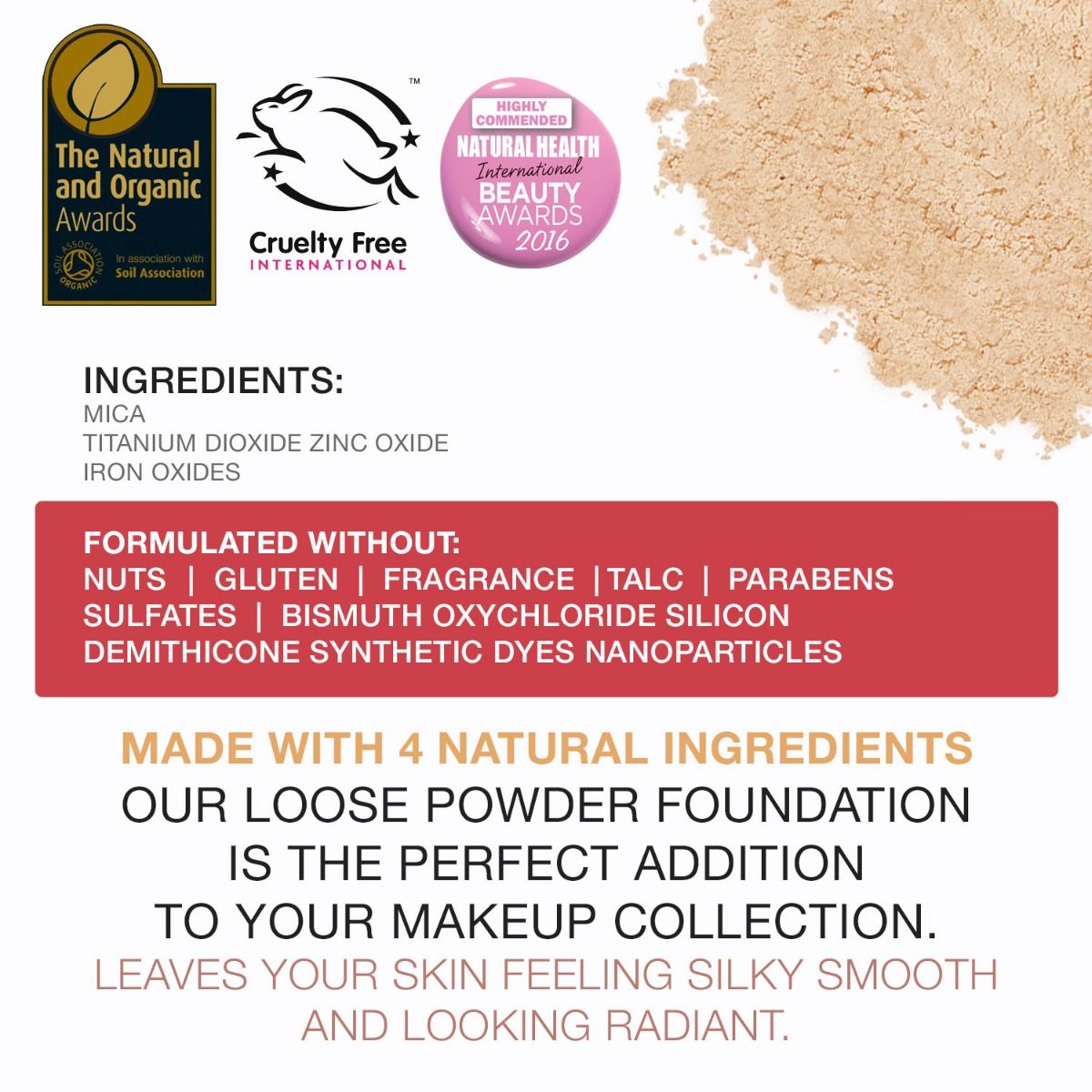 Ingrediente fond de ten mineral SPF 15 Bellapierre